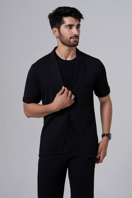 Buy Niloufer By Aasif Ally Black Polyester Solid Pant Set Buy_Niloufer By Aasif Ally_Black Polyester Solid Pant Set