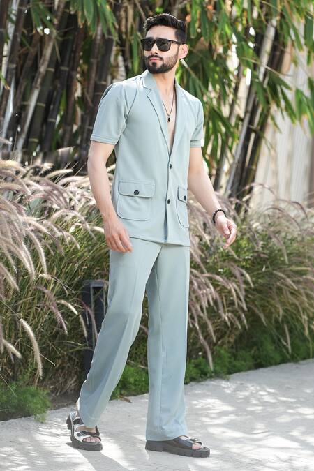 Buy Niloufer By Aasif Ally Green Solid Pant Set Online at Aza Fashions Buy_Niloufer By Aasif Ally_Green Solid Pant Set _Online_at_Aza_Fashions