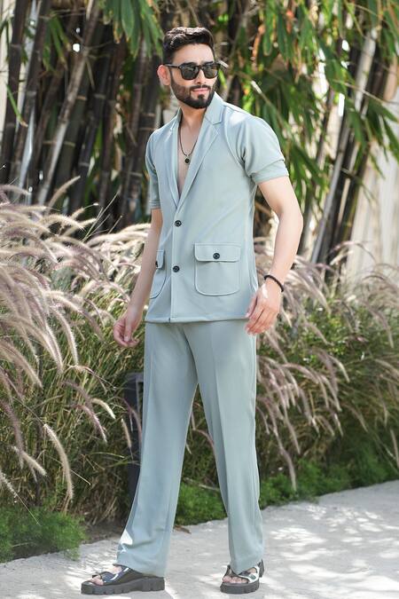 Shop Niloufer By Aasif Ally Green Solid Pant Set Online at Aza Fashions Shop_Niloufer By Aasif Ally_Green Solid Pant Set _Online_at_Aza_Fashions