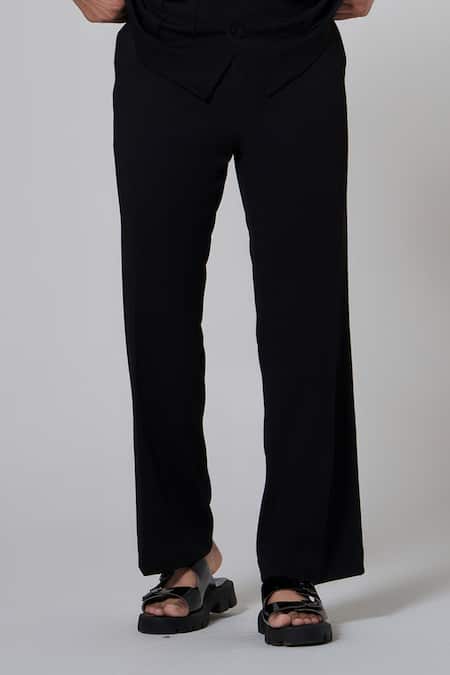 Buy_Niloufer By Aasif Ally_Black Pocketed Shirt And Pant Set _Online_at_Aza_Fashions