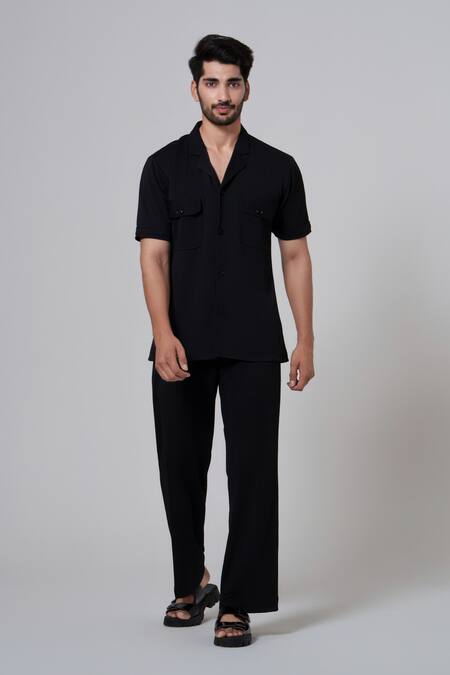 Buy Niloufer By Aasif Ally Black Pocketed Shirt And Pant Set Online at Aza Fashions Buy_Niloufer By Aasif Ally_Black Pocketed Shirt And Pant Set _Online_at_Aza_Fashions