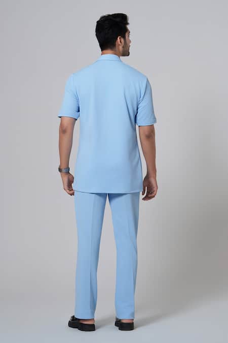 Niloufer By Aasif Ally Flap Pocket Textured Jacket & Pant Set 