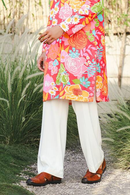 Niloufer By Aasif Ally Multi Color Cotton Floral Printed Kurta Set Online at Aza Fashions Niloufer By Aasif Ally_Multi Color Cotton Floral Printed Kurta Set_Online_at_Aza_Fashions