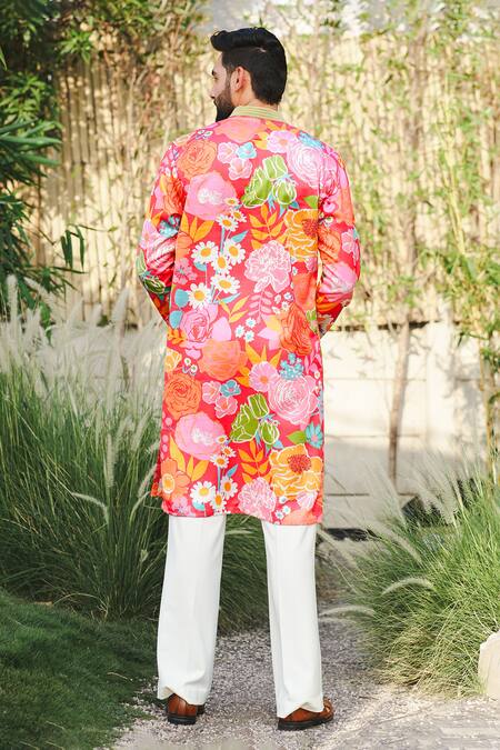 Shop Niloufer By Aasif Ally Multi Color Cotton Floral Printed Kurta Set at Aza Fashions Shop_Niloufer By Aasif Ally_Multi Color Cotton Floral Printed Kurta Set_at_Aza_Fashions