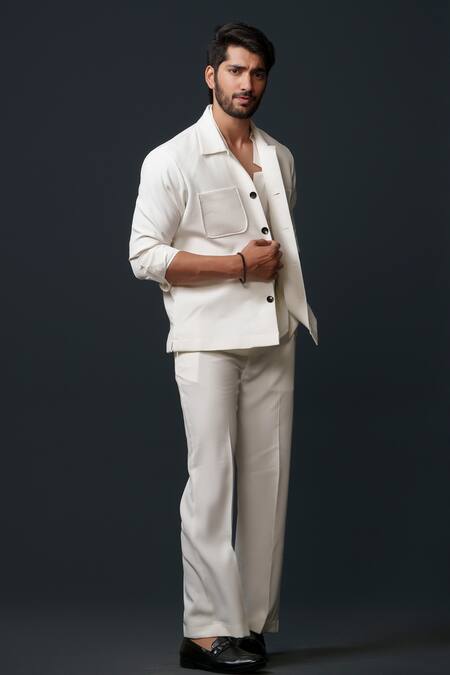 Shop_Niloufer By Aasif Ally_White Embroidery Designer Jacket Set _Online_at_Aza_Fashions