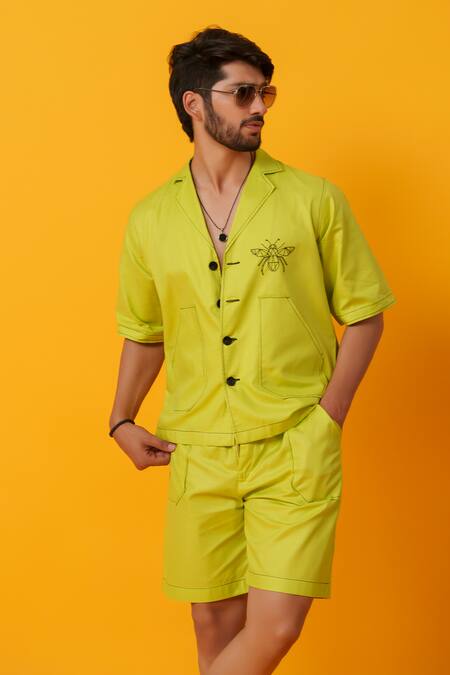 Shop Niloufer By Aasif Ally Green Cotton Embroidery Minimal Thread Work Coord Set Online at Aza Fashions Shop_Niloufer By Aasif Ally_Green Cotton Embroidery Minimal Thread Work Coord Set _Online_at_Aza_Fashions