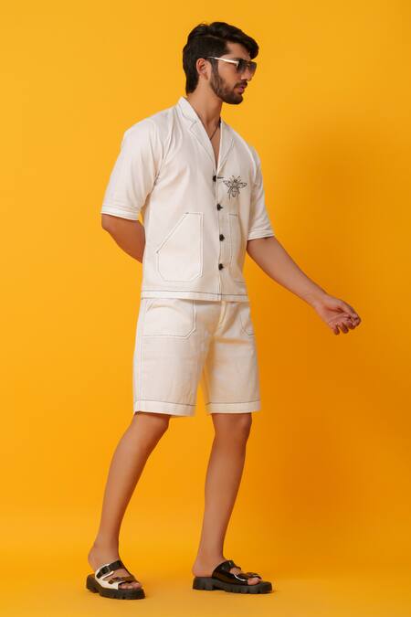 Niloufer By Aasif Ally White Cotton Embroidery Minimal Thread Work Co-ord Set Online at Aza Fashions Niloufer By Aasif Ally_White Cotton Embroidery Minimal Thread Work Co-ord Set _Online_at_Aza_Fashions