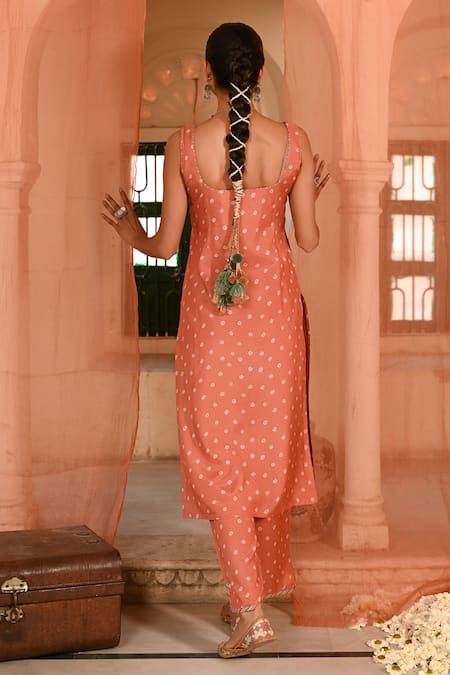 Baise Gaba Bandhej Print Kurta Set 