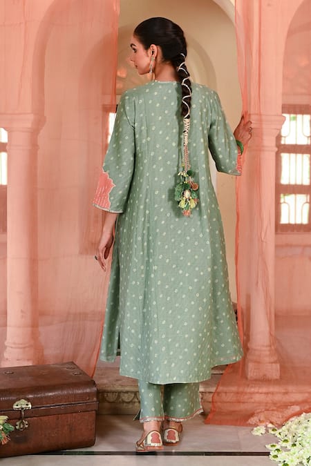 Baise Gaba Sanganeri Bandhej Print Kurta Set 