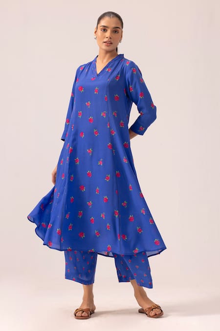Label Shreya Sharma Pintuck Detail Crepe Kurta Set 