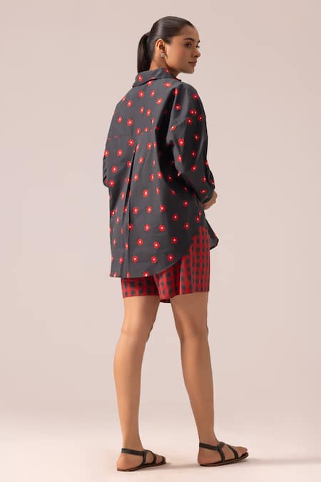 Label Shreya Sharma Floral Printed Cotton Shirt & Shorts Set 