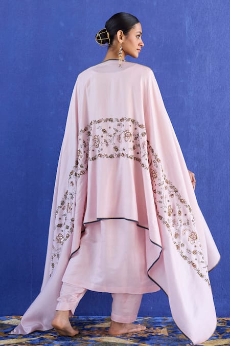 Sarang Kaur Hand Embroidered Pink Kurta Set 