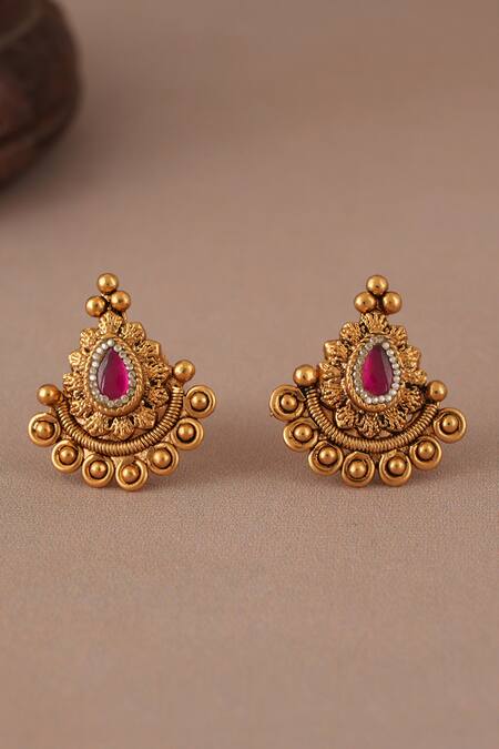 Buy Smars Jewelry Gold Plated Stones Antique Ruby Mangalsutra Set Online at Aza Fashions Buy_Smars Jewelry_Gold Plated Stones Antique Ruby Mangalsutra Set _Online_at_Aza_Fashions