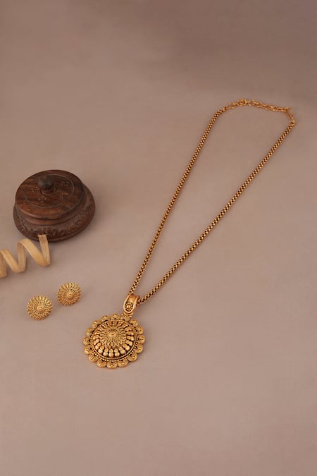 Smars Jewelry Antique Floral Pendant Set 