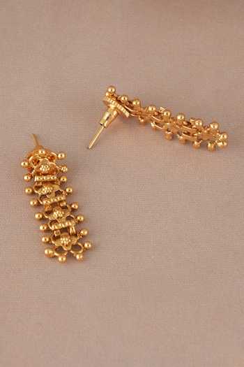 Buy_SMARS JEWELRY_Gold Plated Antique Choker And Earrings Set_Online_at_Aza_Fashions