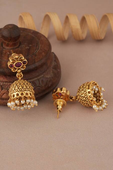 SMARS JEWELRY Gold Plated Beads, Pearls Antique Multicolor Pendant Set Online at Aza Fashions SMARS JEWELRY_Gold Plated Beads, Pearls Antique Multicolor Pendant Set_Online_at_Aza_Fashions