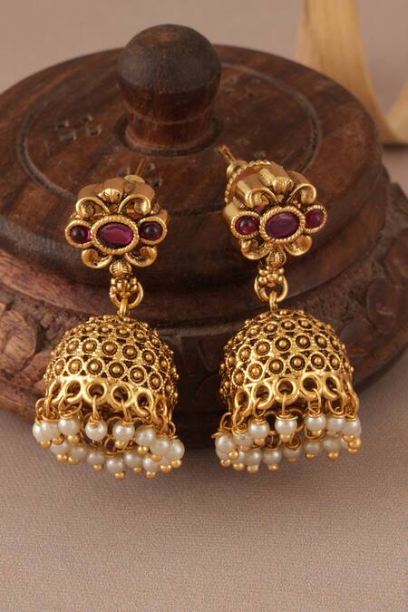 Buy SMARS JEWELRY Gold Plated Beads, Pearls Antique Multicolor Pendant Set Online at Aza Fashions Buy_SMARS JEWELRY_Gold Plated Beads, Pearls Antique Multicolor Pendant Set_Online_at_Aza_Fashions