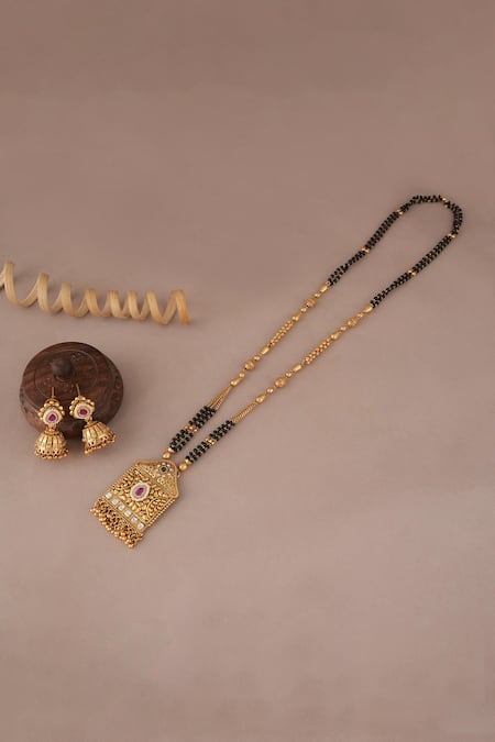Smars Jewelry Antique Gold Long Mangalsutra Set 