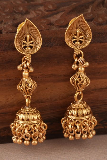 Buy_Smars Jewelry_Gold Plated 3 Layer Mala Necklace Set_Online_at_Aza_Fashions