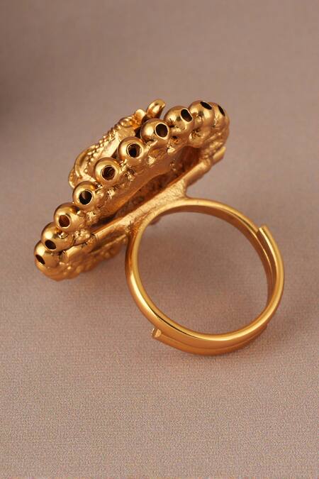 Buy Smars Jewelry Gold Plated Peacock Antique Adjustable Ring Online at Aza Fashions Buy_Smars Jewelry_Gold Plated Peacock Antique Adjustable Ring _Online_at_Aza_Fashions