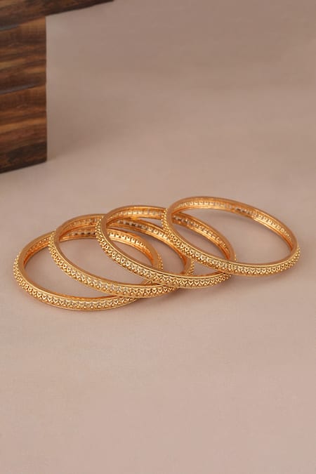 Smars Jewelry Designer Gold Plated Bangle Set 