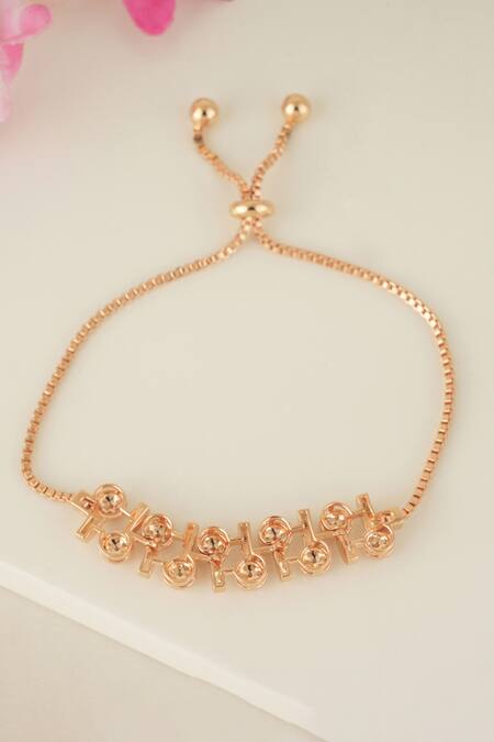 SMARS JEWELRY_Gold Plated Imitation Diamonds Openable Bracelet With_Online_at_Aza_Fashions