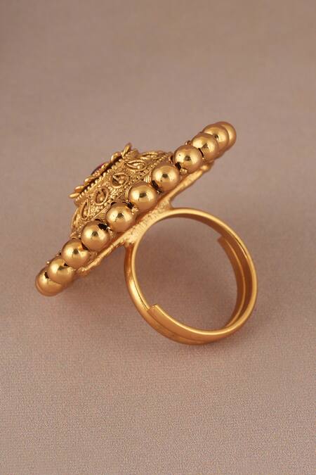 Buy Smars Jewelry Gold Plated Stones, Beads Antique Adjustable Finger Ring Online at Aza Fashions Buy_Smars Jewelry_Gold Plated Stones, Beads Antique Adjustable Finger Ring _Online_at_Aza_Fashions