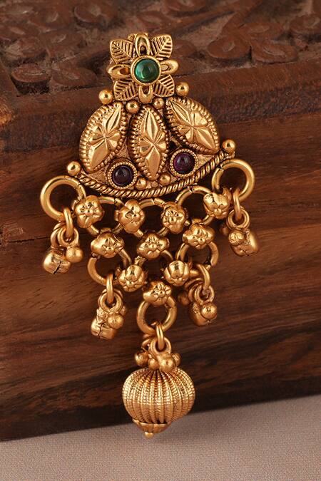 Buy_SMARS JEWELRY_Gold Plated Beads, Stones Antique Multicolor Choker Set_Online_at_Aza_Fashions