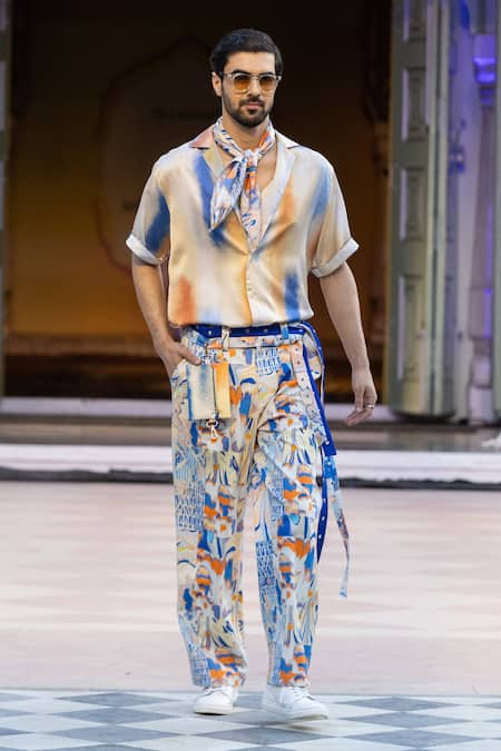 Mandira Wirk Resort Multi Color Printed Luxury Chiffon Shirt 