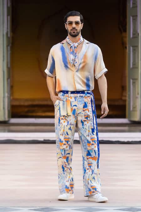 Mandira Wirk Resort Printed Denim Twill Trouser 