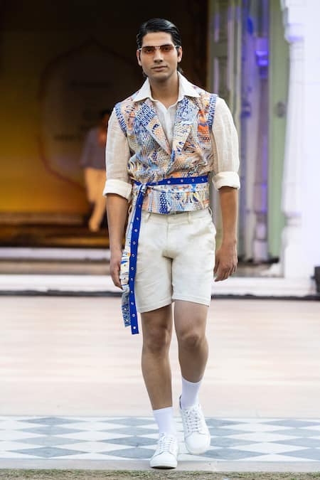 Mandira Wirk Resort Printed Laser Cut Jacket 