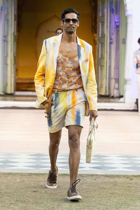 Mandira Wirk Resort Designer Mesh Vest with Gold Chunks 