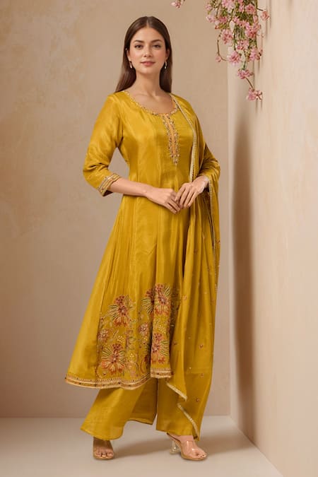Samyukta Singhania Botanic Embroidered Anarkali Set 