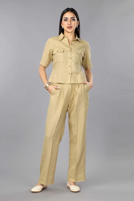 Gothilo Biscoff Linen Shirt & Pant Set 