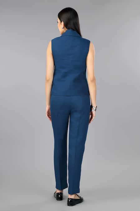 Gothilo Tailored Indigo Linen Jacket 