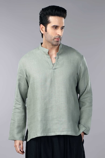 Buy_Gothilo_Green Linen Sage Kurta And Balloon Pant Set 
