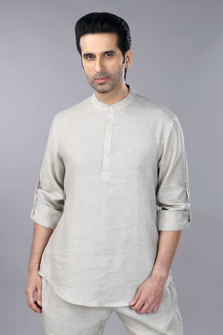 Buy_Gothilo_Beige Linen Natural Mens Kurta Set 