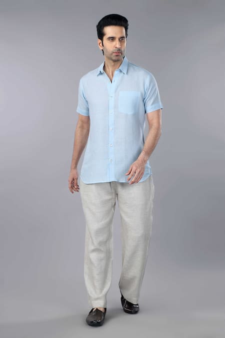 Gothilo Iceberg Linen Half Sleeves Shirt & Trouser Set 