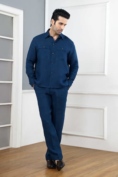 Gothilo Indigo Linen Shirt & Trouser Set 