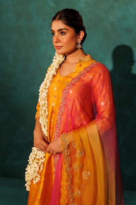 Buy Vinita Bhansali Orange , Organza Sequins, Mirrors, Embroidery Elegant Gharara Set Online at Aza Fashions Buy_Vinita Bhansali_Orange , Organza Sequins, Mirrors, Embroidery Elegant Gharara Set _Online_at_Aza_Fashions