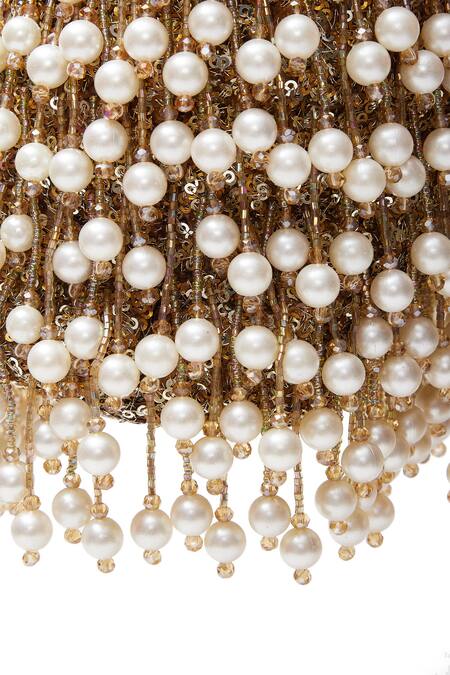 Buy_Aloha By PS_Gold Pearls, Sequins Embroidered Tasseled Potli