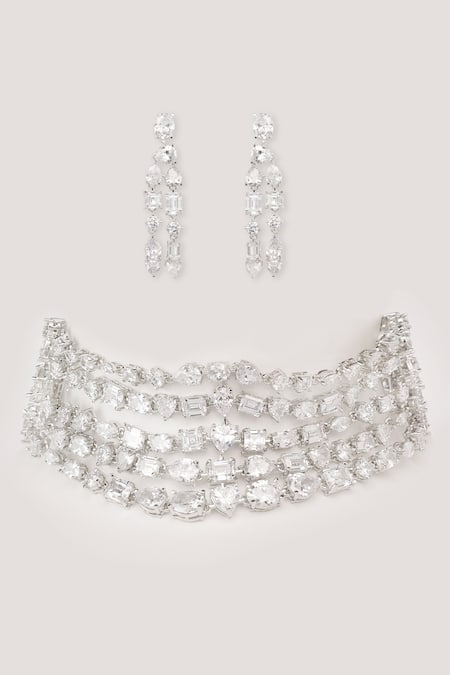 Zevar By Geeta Dramatic Diamond Choker Set 