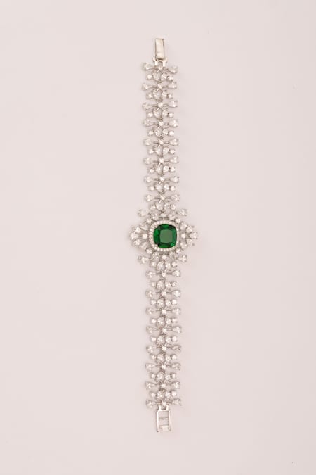Zevar By Geeta Emerald Embellished Bracelet 