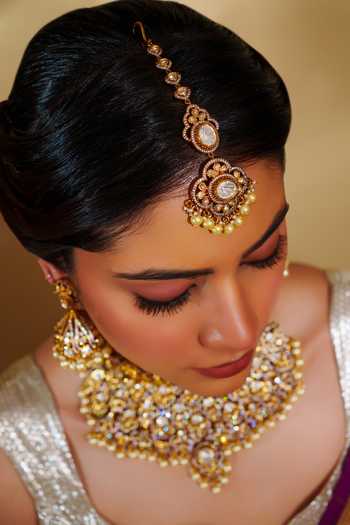 Buy_Zevar By Geeta_Gold Plated Diamonds, Pearls Kundan Necklace Set _Online_at_Aza_Fashions
