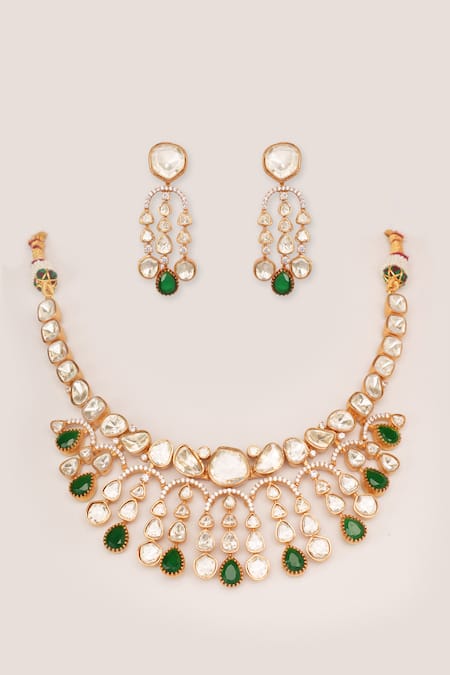 Zevar By Geeta Contemporary Moissanite Jewellery Set 