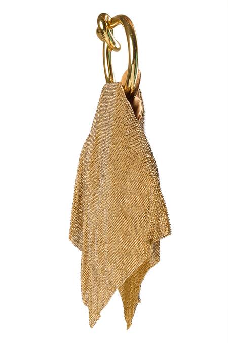 Nazaakat By Samara Singh Gold Glitter Maharani Handbag Online at Aza Fashions Nazaakat By Samara Singh_Gold Glitter Maharani Handbag _Online_at_Aza_Fashions