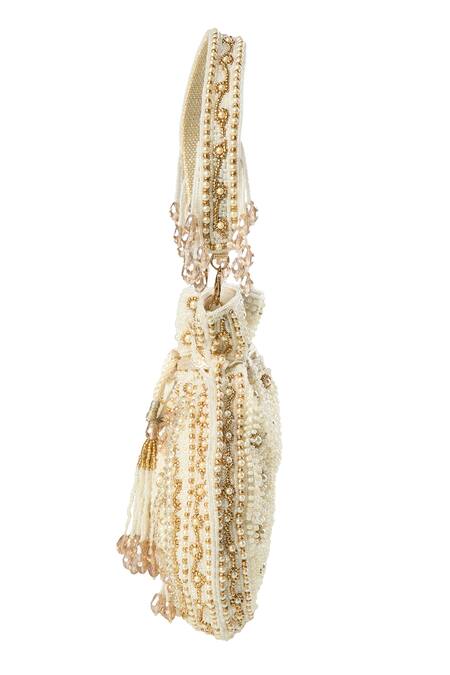 Nazaakat By Samara Singh Gold Beads, Sequins Embellished Meera Potli Online at Aza Fashions Nazaakat By Samara Singh_Gold Beads, Sequins Embellished Meera Potli _Online_at_Aza_Fashions