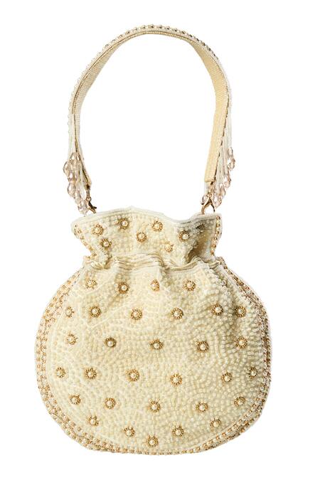 Buy Nazaakat By Samara Singh Gold Beads, Sequins Embellished Meera Potli Online at Aza Fashions Buy_Nazaakat By Samara Singh_Gold Beads, Sequins Embellished Meera Potli _Online_at_Aza_Fashions