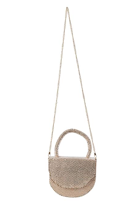 Shop Nazaakat By Samara Singh Rose Gold Pearls Embellished Audrey Handbag at Aza Fashions Shop_Nazaakat By Samara Singh_Rose Gold Pearls Embellished Audrey Handbag _at_Aza_Fashions