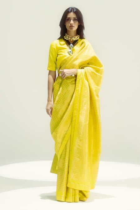 Ekaya Zari Houndstooth Saree 